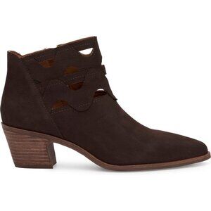 Lucky‎ Brand Women Cutout  Leather Boots Pointed Toe Western Block Shoes Size6.5